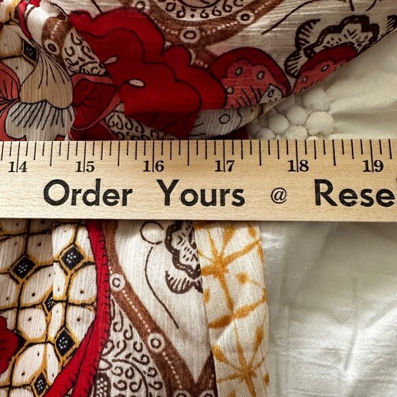 Tommy Hilfiger Women's Boho Floral Off-Shoulder Peasant Blouse Top L - Picture 6 of 10